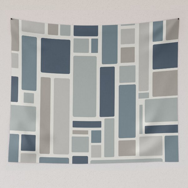 Item preview, Modulus Minimalist Geometric Retro Modern Pattern in Neutral Blue Grey Tones designed and sold by kierkegaard.