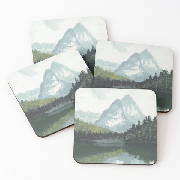 Item preview, Mountain with Pine Trees Forest and Lake Scenery Painting designed and sold by Floriage.