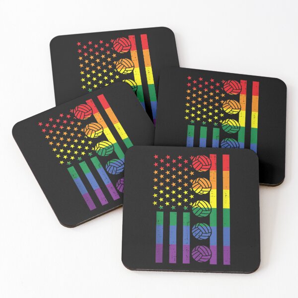 Item preview, Rainbow US American Flag Volleyball Gay Pride LGBTQ designed and sold by adams79.