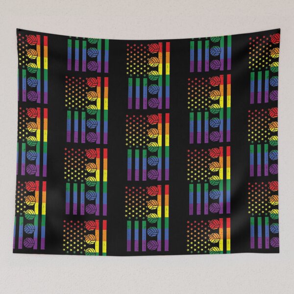 Item preview, Rainbow US American Flag Volleyball Gay Pride LGBTQ designed and sold by adams79.