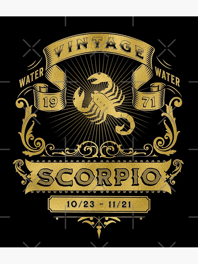 The Zodiac Sign of Scorpio Golden Vintage 1971