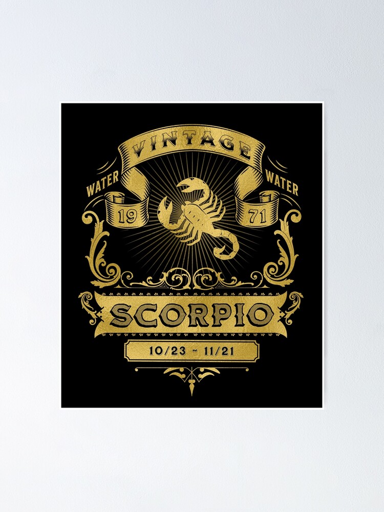 The Zodiac Sign of Scorpio Golden Vintage 1971