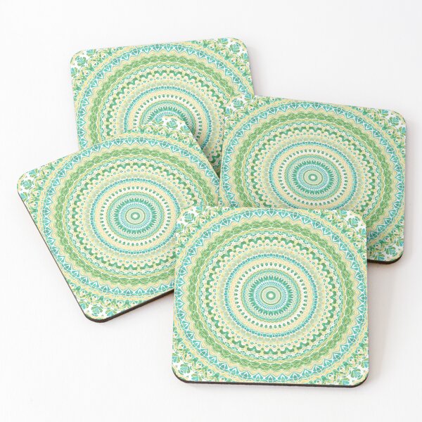 Item preview, Turquoise Yellow and White 02 Mandala designed and sold by Kelly Dietrich Mandala & Fractal Art.