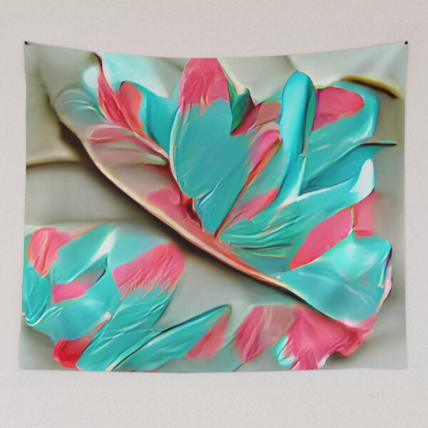 Item preview, ti leaf pink and teal 90's original art designed and sold by Surrealarts727.