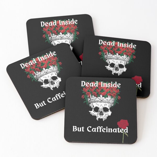 Aperçu de l'œuvre Mort à l'intérieur mais caféiné - Skeleton Rose créée et vendue par printableplanet.
