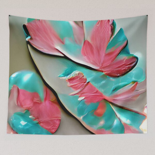 Item preview, ti leaf pink and teal 90's original art designed and sold by Surrealarts727.