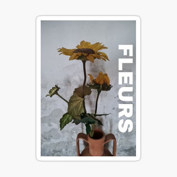 Sticker transparent bouquet de fleurs sauvages, 3 x 3 po. 