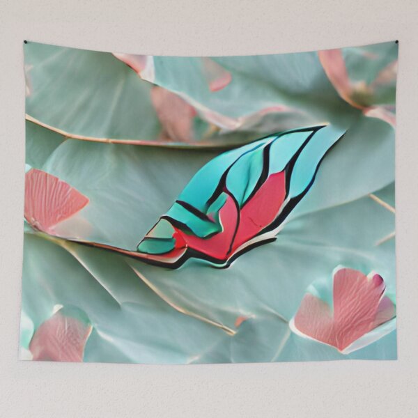 Item preview, ti leaf pink and teal 90's original art designed and sold by Surrealarts727.
