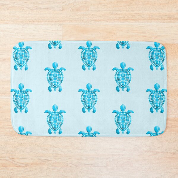 Item preview, light blue turtle mosaic pattern designed and sold by octo-PS.