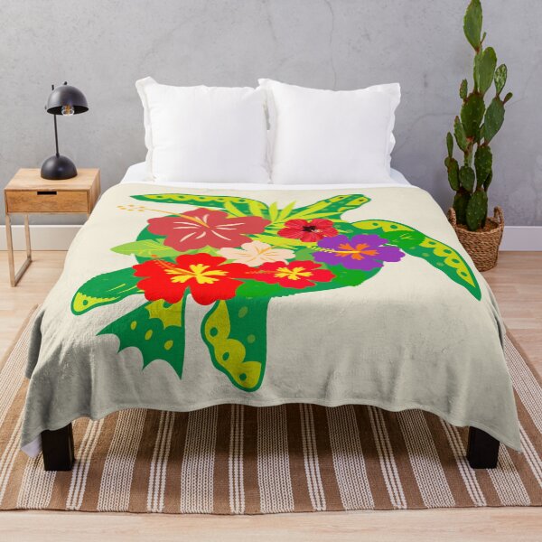 Item preview, Colorful Hibiscus And Honu Turtles designed and sold by BronikowskiART.