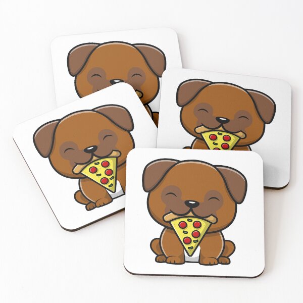Item preview, perro comiendo una pizza designed and sold by ZygGDesign.