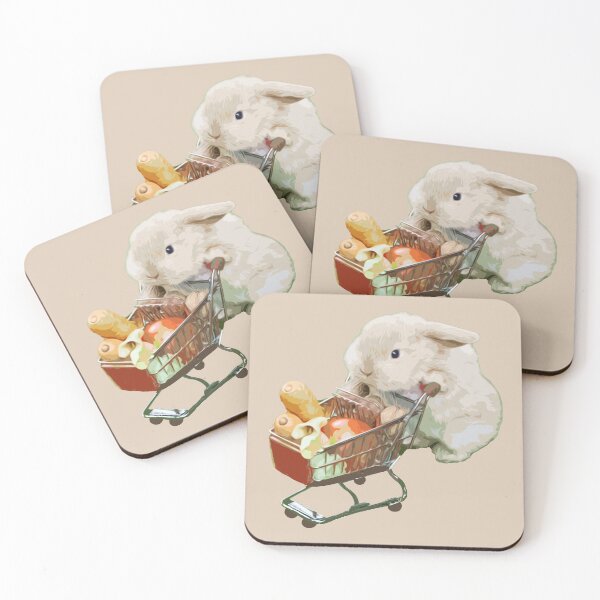 Item preview, Cute American Fuzzy Lop Loves Carrot Vegan Grocery Shopping designed and sold by wigobun.