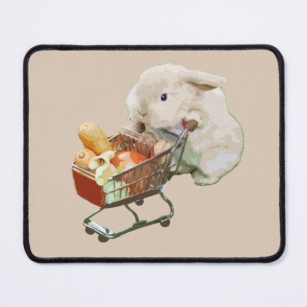 Item preview, Cute American Fuzzy Lop Loves Carrot Vegan Grocery Shopping designed and sold by wigobun.