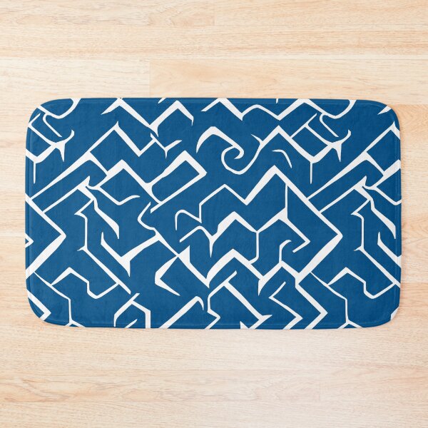 Item preview, White and Blue Abstract Interlacing Broken Lines | Modern Maze repeating Pattern designed and sold by TMBTM.