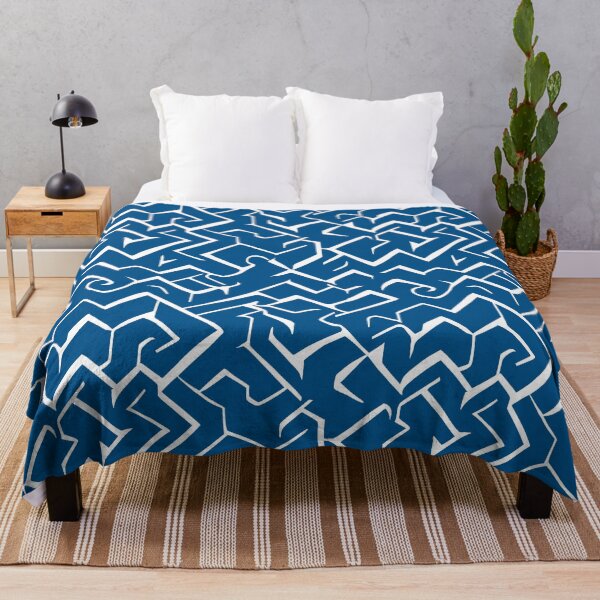 Item preview, White and Blue Abstract Interlacing Broken Lines | Modern Maze repeating Pattern designed and sold by TMBTM.