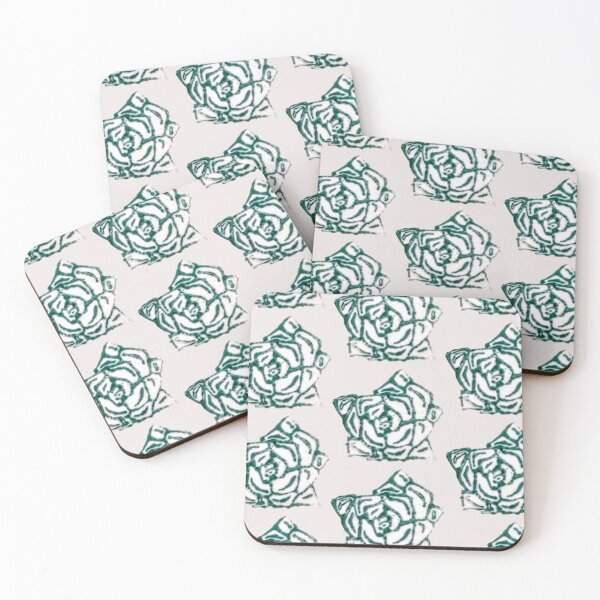 Item preview, Succulent graphic outline, green on white designed and sold by Anna Effenberger Art.