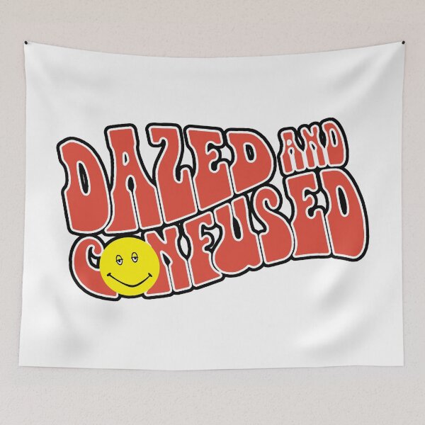 Item preview, red dazed with yellow smile face designed and sold by siomaymrza.