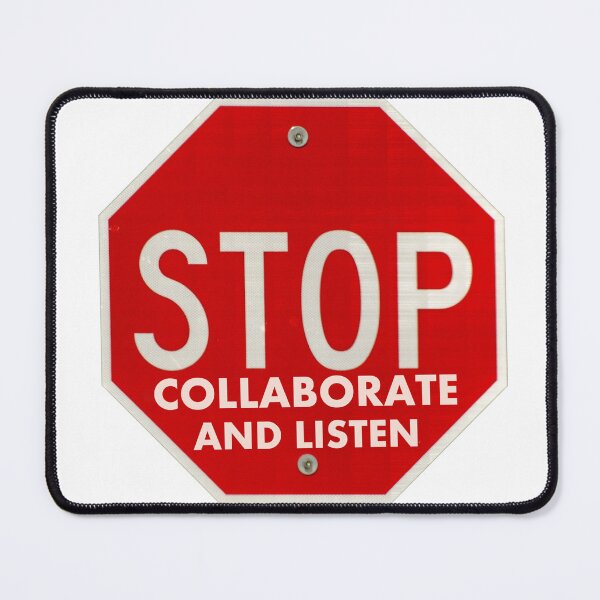 Item preview, Stop Collaborate And Listen Stop Sign 90s designed and sold by BlazeBelushi.
