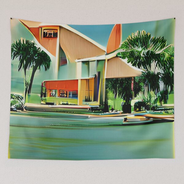 Item preview, St.Pete mid-century rainbow original art designed and sold by Surrealarts727.