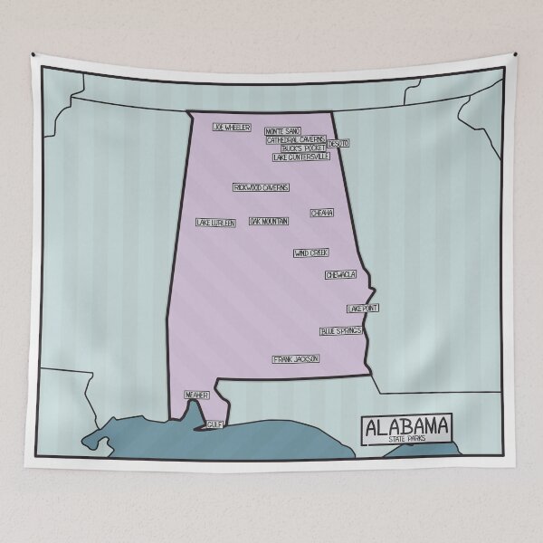 Item preview, Alabama State Parks Map designed and sold by FinlayMcNevin.
