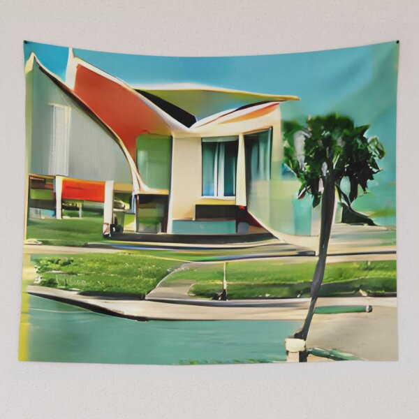 Item preview, St.Pete mid-century rainbow original art designed and sold by Surrealarts727.