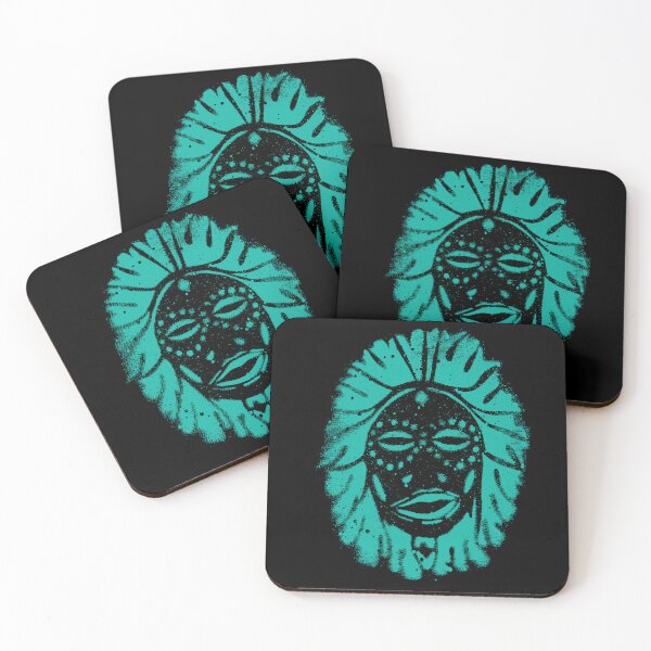 Item preview, Primal face in Teal Green designed and sold by Anomalypark.