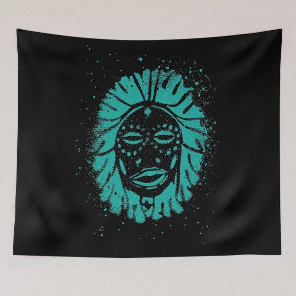 Item preview, Primal face in Teal Green designed and sold by Anomalypark.