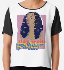Stay Woke fan art Pride week Chiffon Top