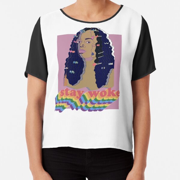 Stay Woke fan art Pride week Chiffon Top