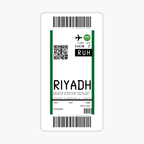 "Riyadh King Khalid International Airport (RUH) Boarding Pass