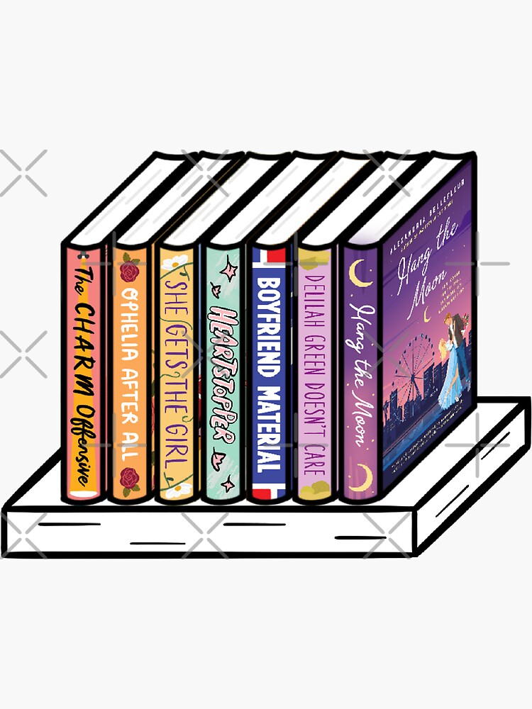 Book Stack - Pride Sticker for Sale by bookshelfsketch