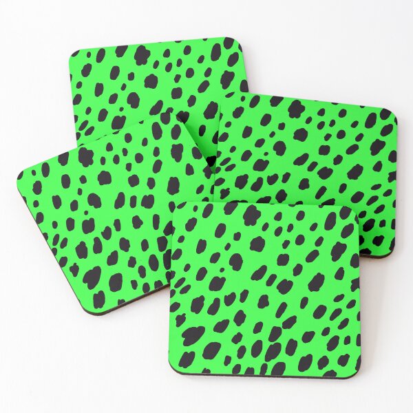 Item preview, cheetah / cow pattern, neon green designed and sold by spitbone.