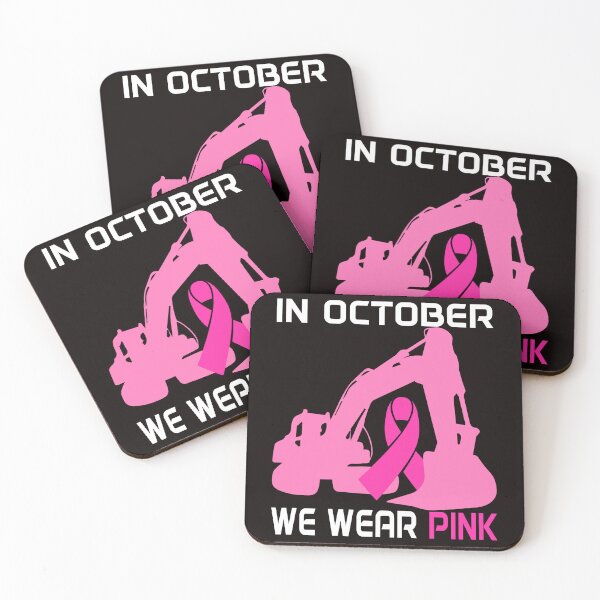 Item preview, In October We Wear Pink Excavator Truck Breast Cancer Awareness designed and sold by KellySX.