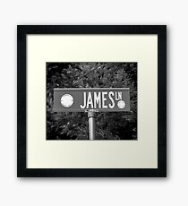 A Street Sign Named James Framed Print
