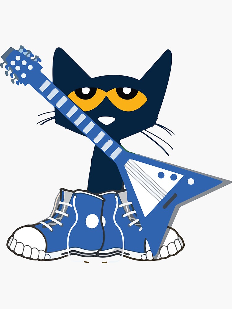 "Rock and Read Pete the Cat with his BlueGuitar and Blue Shoes" Sticker