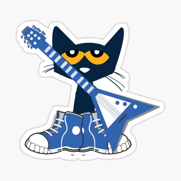 Rock And Read Pete The Cat With His Blueguitar And Blue Shoes Sticker