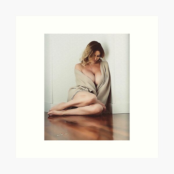 Item preview, "The happy girl" Art Print designed and sold by Graphichut.