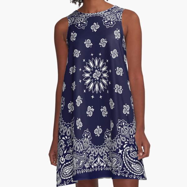 Bandana - Navy Blue - A-Line Dress