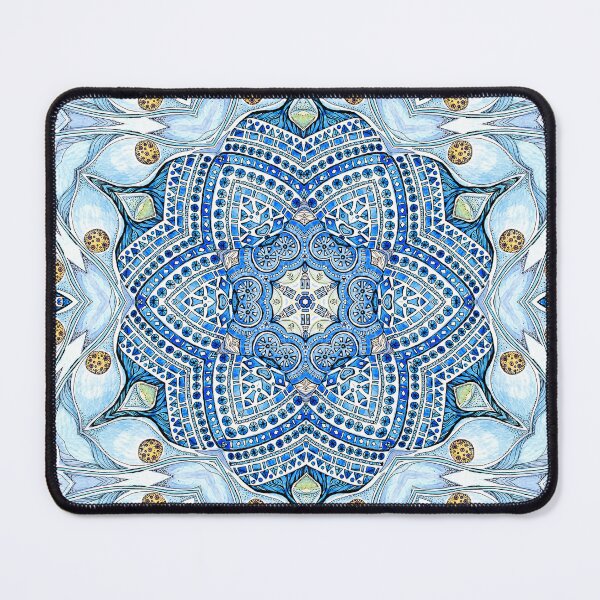 Item preview, blue flowers designed and sold by MandalaFlowerArt.