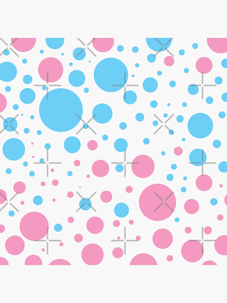 "Polka Dot Cute Baby Pattern In Pink Blue Color" Sticker for Sale by