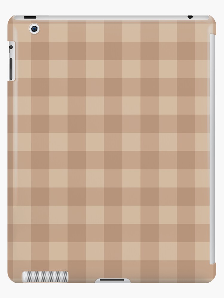 Tan Brown and Chocolate Brown Checkerboard iPad Case & Skin for