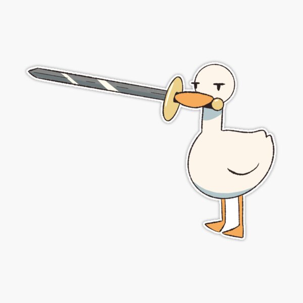 Duck With a HUGE Sword Cursed Meme Sticker for Sale by BetterLeo