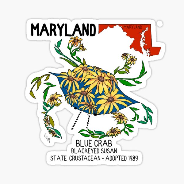Item preview, Maryland - Blue Crab - Blackeyed Susan - State Symbols designed and sold by Colleen Macomber.