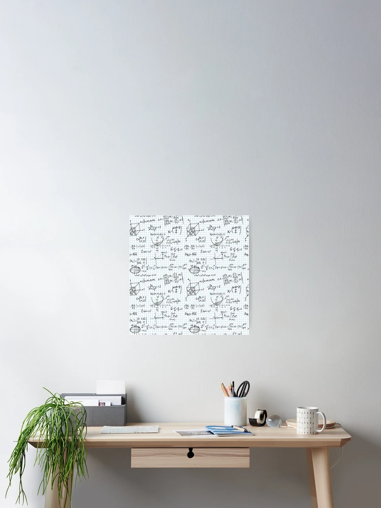 Thumbnail 2 of 3, Poster, B&W Math Problems on Graph Paper designed and sold by the-Nerdlings.