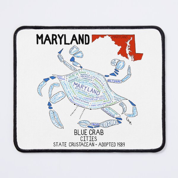 Item preview, Maryland - Blue Crab - Cities and towns - State Symbols designed and sold by Colleen Macomber.