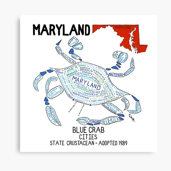 Item preview, Maryland - Blue Crab - Cities and towns - State Symbols designed and sold by Colleen Macomber.