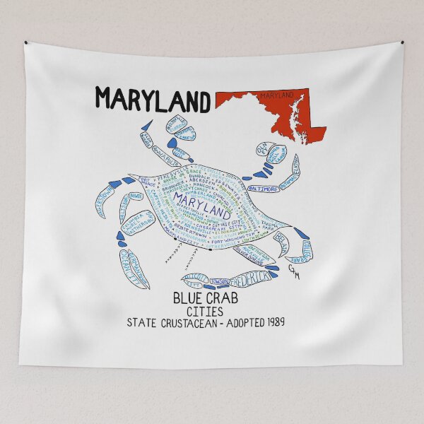 Item preview, Maryland - Blue Crab - Cities and towns - State Symbols designed and sold by Colleen Macomber.