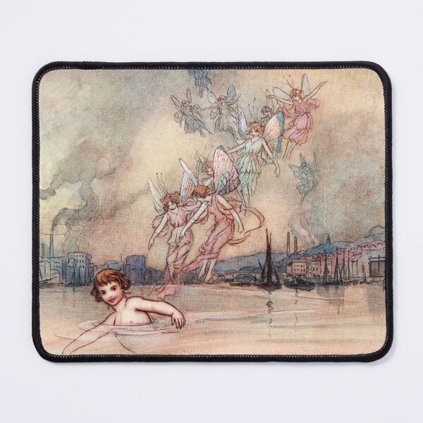 Item preview, Swimming Past the Town by Warwick Goble designed and sold by vintage-art.