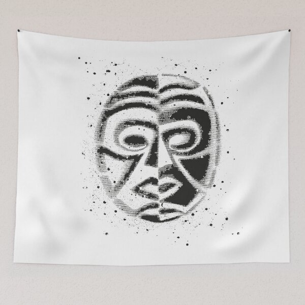 Item preview, Ying yang grunge mask design in black designed and sold by Anomalypark.