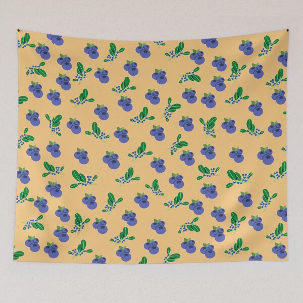 Item preview, Blueberry Pie and blueberry leaves, light brown designed and sold by Escapene.